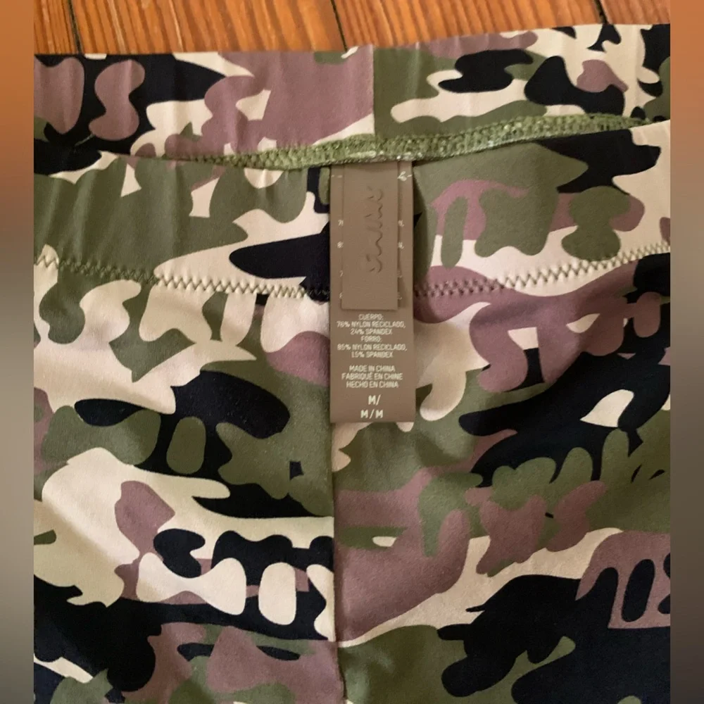 Skims Recycled Swim Mid Waist Short Skims Logo Camo Print